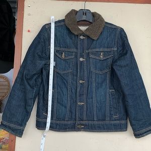 ROUTE 66 FLEECE LINED DENIM TRUCKER JACKET